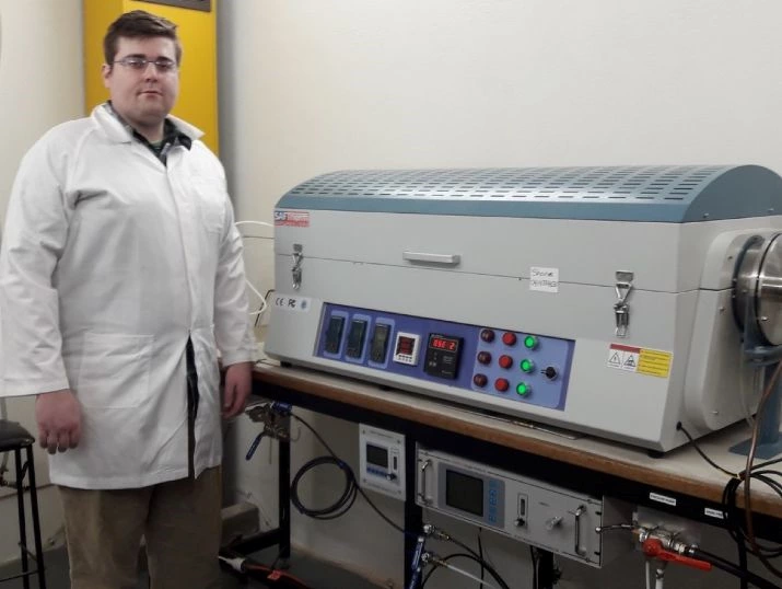 Our new vertical tube furnace is exported to Danish customers