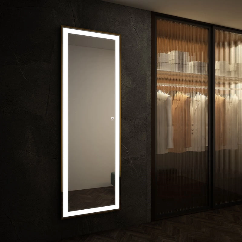 Rectangle Full Length Mirror Bathroom Light Fixture Barber Mirror Station