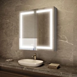 Modern Rectangular LED Mirror Cabinet with Aluminum Glass LED Vanity for Bathroom Use in Apartments and Villas Light Cabinet