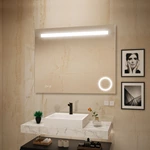 Magnifying Led Mirror for Bathroom Bluetooth Illuminated Rectangle Mirror