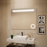 Magnifying Led Mirror for Bathroom Bluetooth Illuminated Rectangle Mirror