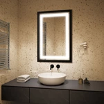 Rectangle Frame Illuminated Mirror Smart Vanity Mirror for Hotel Anti-fog LED Mirror