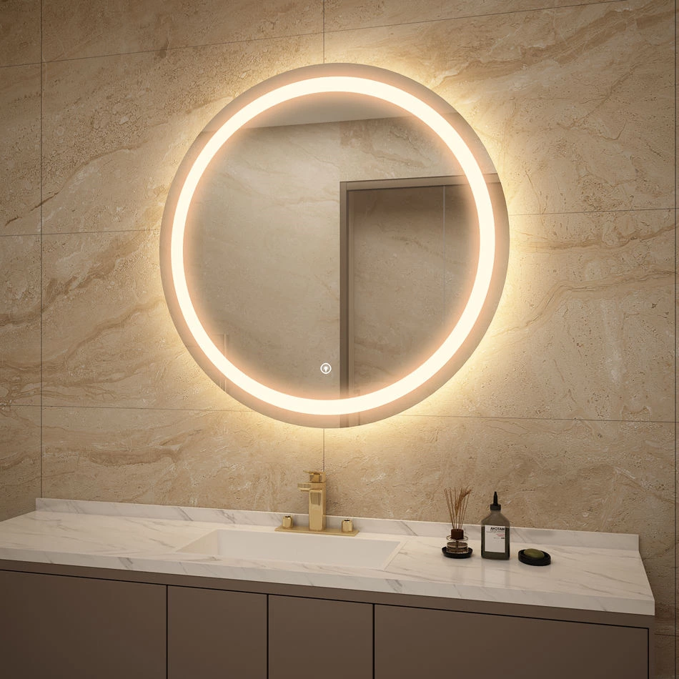 Divas Model 001 Luxury Modern Lighted Vanity Mirror with Touch/Sensor Switch Adjustable Dimmable Frameless Design IP44 Rated