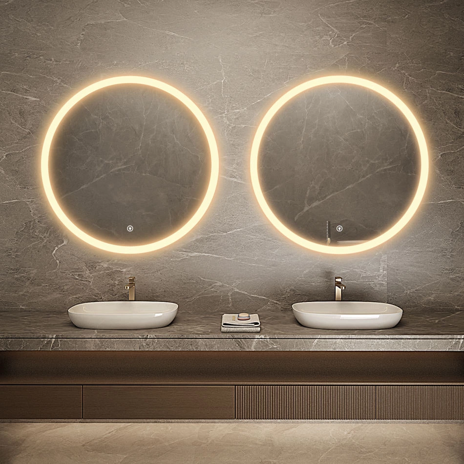 Divas Model 001 Luxury Modern Lighted Vanity Mirror with Touch/Sensor Switch Adjustable Dimmable Frameless Design IP44 Rated