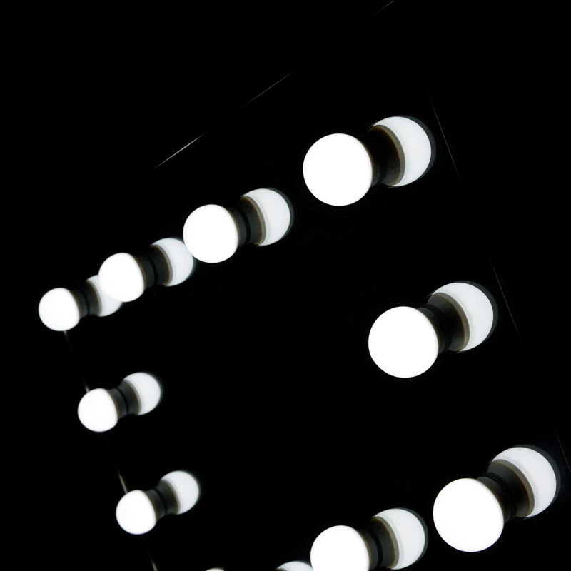 Rectangle Hollywood Frameless Makeup Mirror With 12 Led Bulbs Front-light