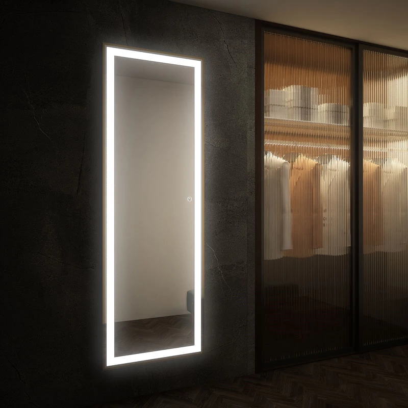 Rectangle Full Length Mirror Bathroom Light Fixture Barber Mirror Station