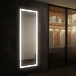 Rectangle Full Length Mirror Bathroom Light Fixture Barber Mirror Station