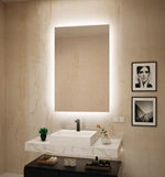 Modern Illuminated Backlit Lighted Decorative Rectangle Bathroom LED Mirror Wall Mounted Lighted Mirror