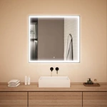 Square Intelligent LED Makeup Bathroom Smart Luxury Wall Mounted Lighted Mirror Hotel Bathroom Decoration