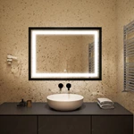 Rectangle Bathroom LED Mirrors with Frame Modern Bathroom Furniture Hotel Bathroom Vanity Lighted Make up Mirror