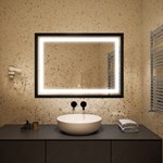 Rectangle Bathroom LED Mirrors with Frame Modern Bathroom Furniture Hotel Bathroom Vanity Lighted Make up Mirror