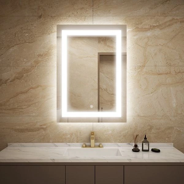 Modern Illuminated Backlit Lighted Decorative Rectangle Bathroom LED Mirror Wall Mounted Lighted Mirror