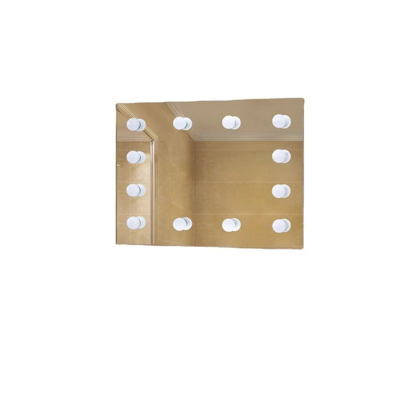 Rectangle Hollywood Frameless Makeup Mirror With 12 Led Bulbs Front-light