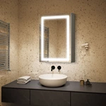 Rectangle Led Mirrored Medicine Cabinet Anti Fog Mirrors for Beauty Salon with Led Smart Mirror Hotel Decor