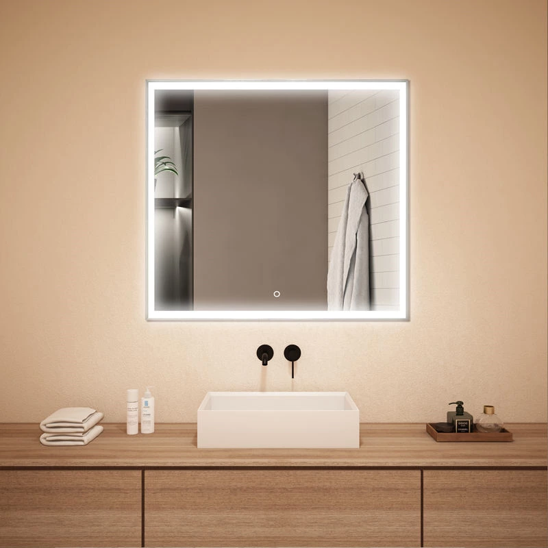Bathroom mirror with LED lighting