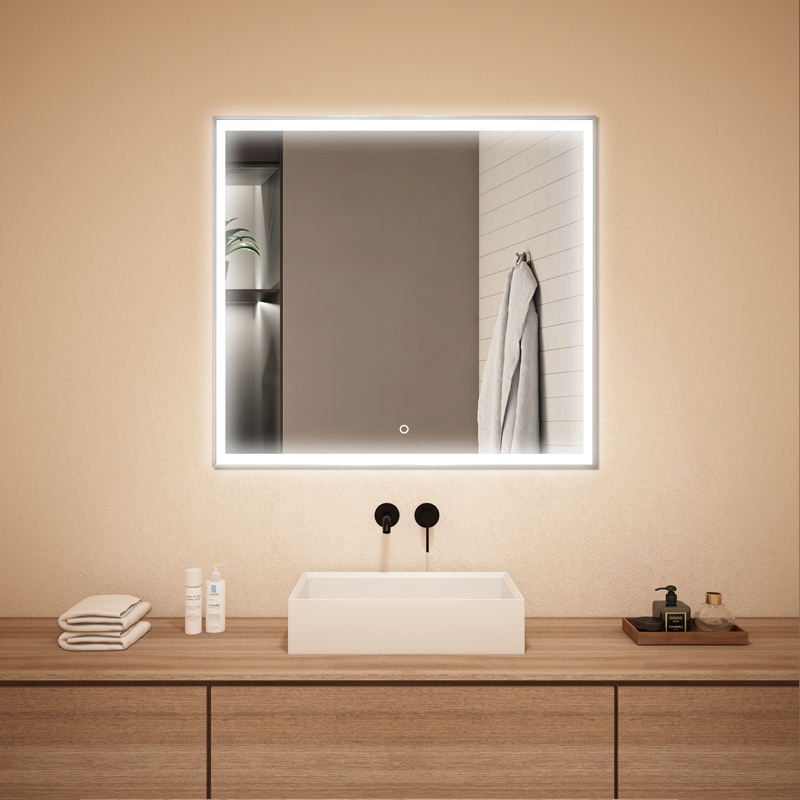 Bathroom mirror with LED lighting
