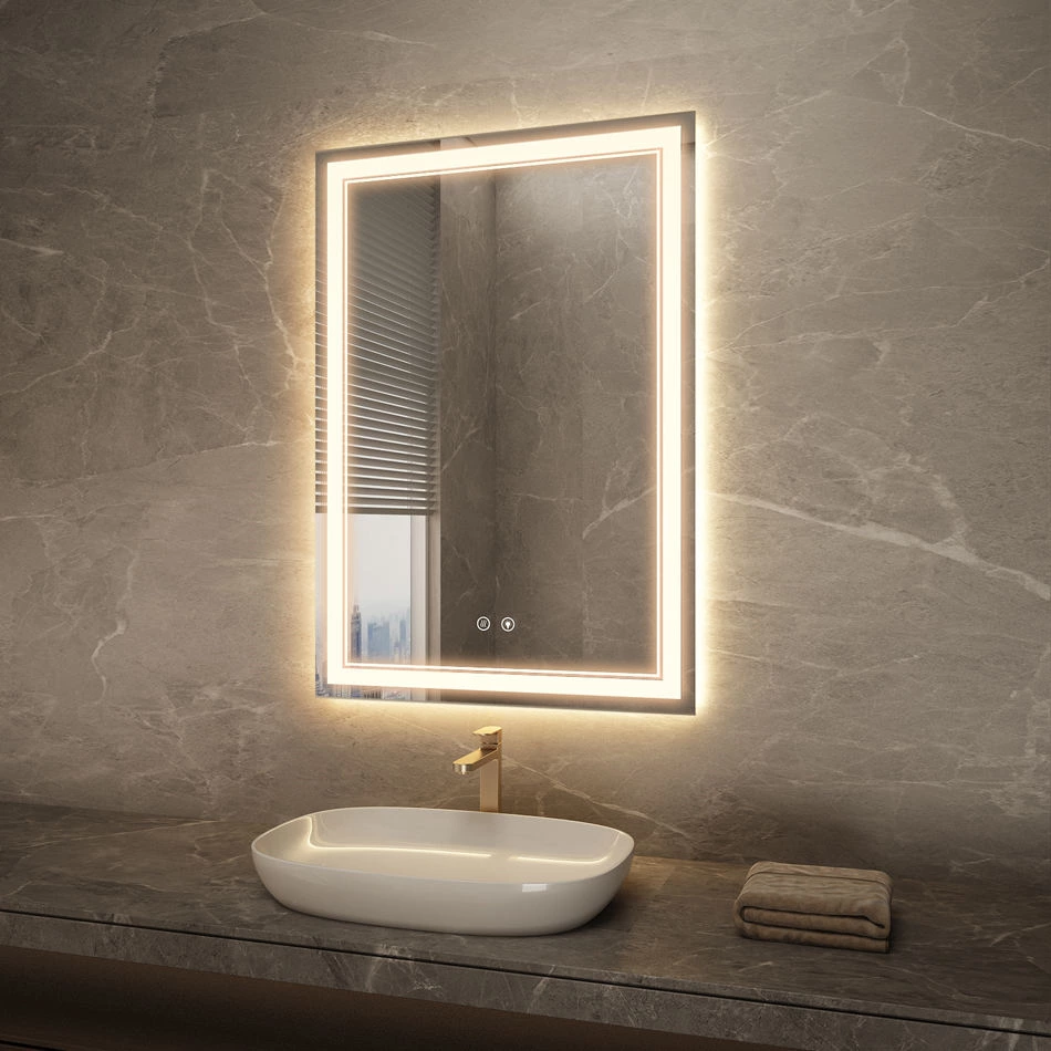 Magnifying Led Mirror for Bathroom Bluetooth Illuminated Rectangle Mirror