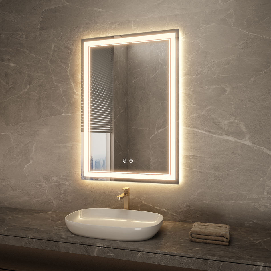 Magnifying Led Mirror for Bathroom Bluetooth Illuminated Rectangle Mirror