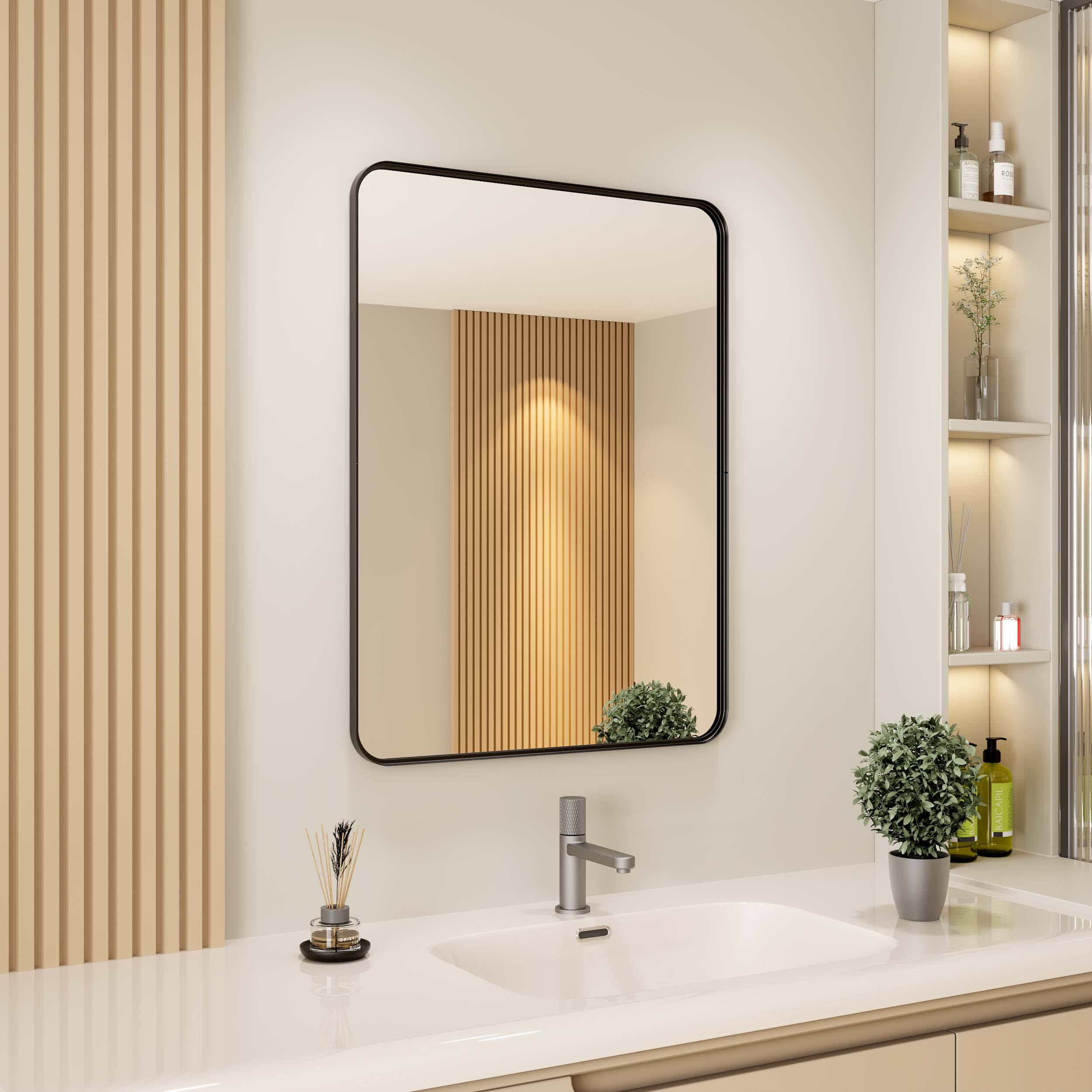 24 Inch Square Vanity 24 X 30 Black Framed Mirrors