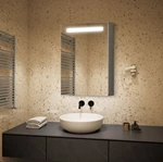 Modern Rectangular LED Mirror Cabinet with Aluminum Glass LED Vanity for Bathroom Use in Apartments and Villas Light Cabinet