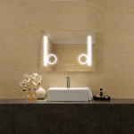 Back Lit Led Rectangle Vanity Magnifying Mirrors Bathroom Makeup Hanging Sensing Hotel Led Mirror Cosmetic Led Wall Mirror