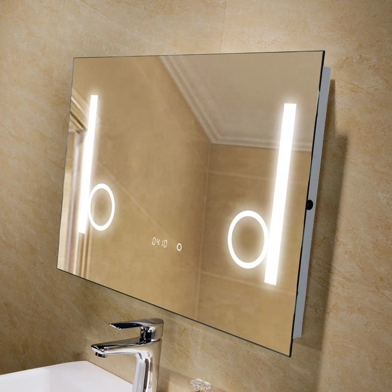 Back Lit Led Rectangle Vanity Magnifying Mirrors Bathroom Makeup Hanging Sensing Hotel Led Mirror Cosmetic Led Wall Mirror