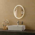 Oval Simple Behind Illuminated Bathroom Magnifying LED Mirror