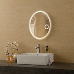 Oval Simple Behind Illuminated Bathroom Magnifying LED Mirror