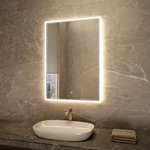 Frameless Rectangle Acrylic Outer Frosted LED Vanity Mirror with Double Light Anti-Fog Design