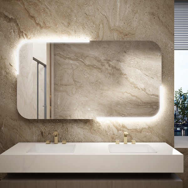 Rectangle Acrylic Backlit Touch Sensor Switch Frameless LED Mirror for Bathroom
