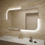 Rectangle Acrylic Backlit Touch Sensor Switch Frameless LED Mirror for Bathroom