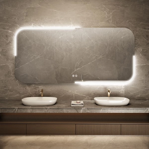 Rectangle Acrylic Backlit Touch Sensor Switch Frameless LED Mirror for Bathroom