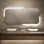 Rectangle Acrylic Backlit Touch Sensor Switch Frameless LED Mirror for Bathroom