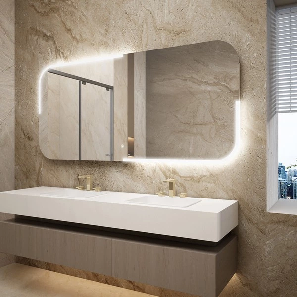Rectangle Acrylic Backlit Touch Sensor Switch Frameless LED Mirror for Bathroom