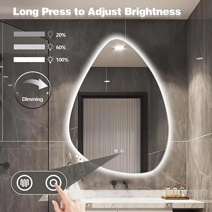 Modern Luxury Furniture Smart Led Bathroom Mirror Anti Fog Frontlit Illuminated Wall Hair Salon Mirrors