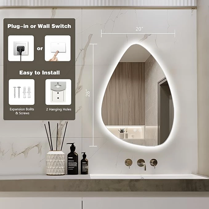 Modern Luxury Furniture Smart Led Bathroom Mirror Anti Fog Frontlit Illuminated Wall Hair Salon Mirrors