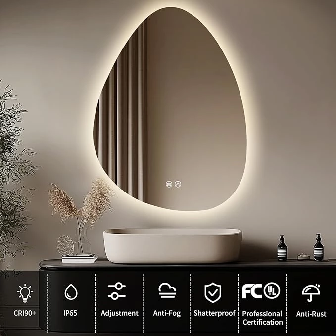 Modern Luxury Furniture Smart Led Bathroom Mirror Anti Fog Frontlit Illuminated Wall Hair Salon Mirrors
