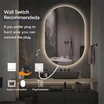 Wholesale Factory Large Manufacturer Modern Design Smart Led Mirror Oval Shaped Frameless Bathroom Bath Led Light Ip44 Rating