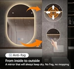 Wholesale Factory Large Manufacturer Modern Design Smart Led Mirror Oval Shaped Frameless Bathroom Bath Led Light Ip44 Rating