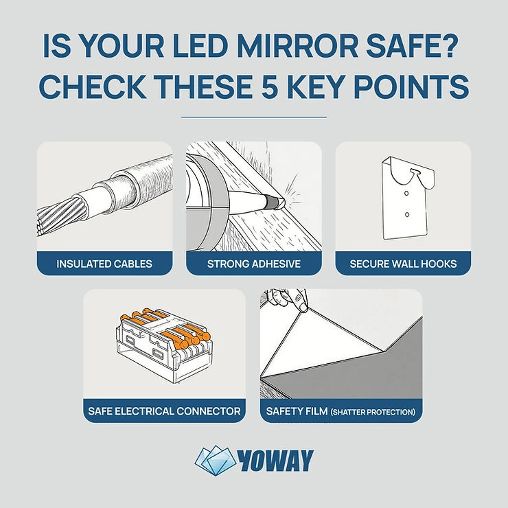 About LED mirrors safe for the bathroom