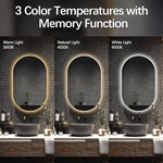Wholesale Factory Large Manufacturer Modern Design Smart Led Mirror Oval Shaped Frameless Bathroom Bath Led Light Ip44 Rating
