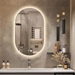 Wholesale Factory Large Manufacturer Modern Design Smart Led Mirror Oval Shaped Frameless Bathroom Bath Led Light Ip44 Rating