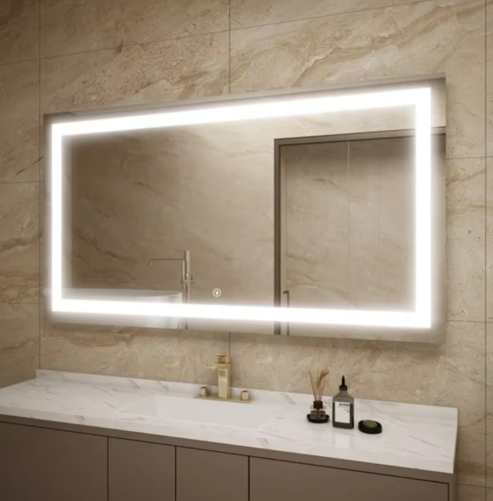 Premium LED Mirror with Solid Metal Frame & Customizable Lighting