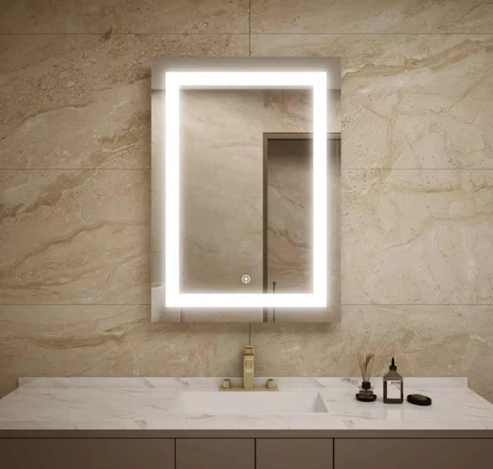 Premium LED Mirror with Solid Metal Frame & Customizable Lighting