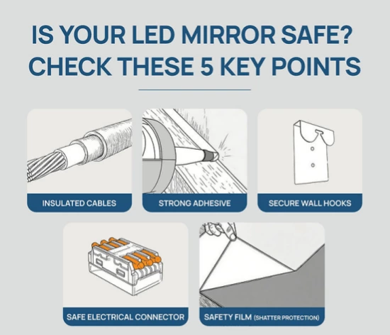 About LED mirrors safe for the bathroom