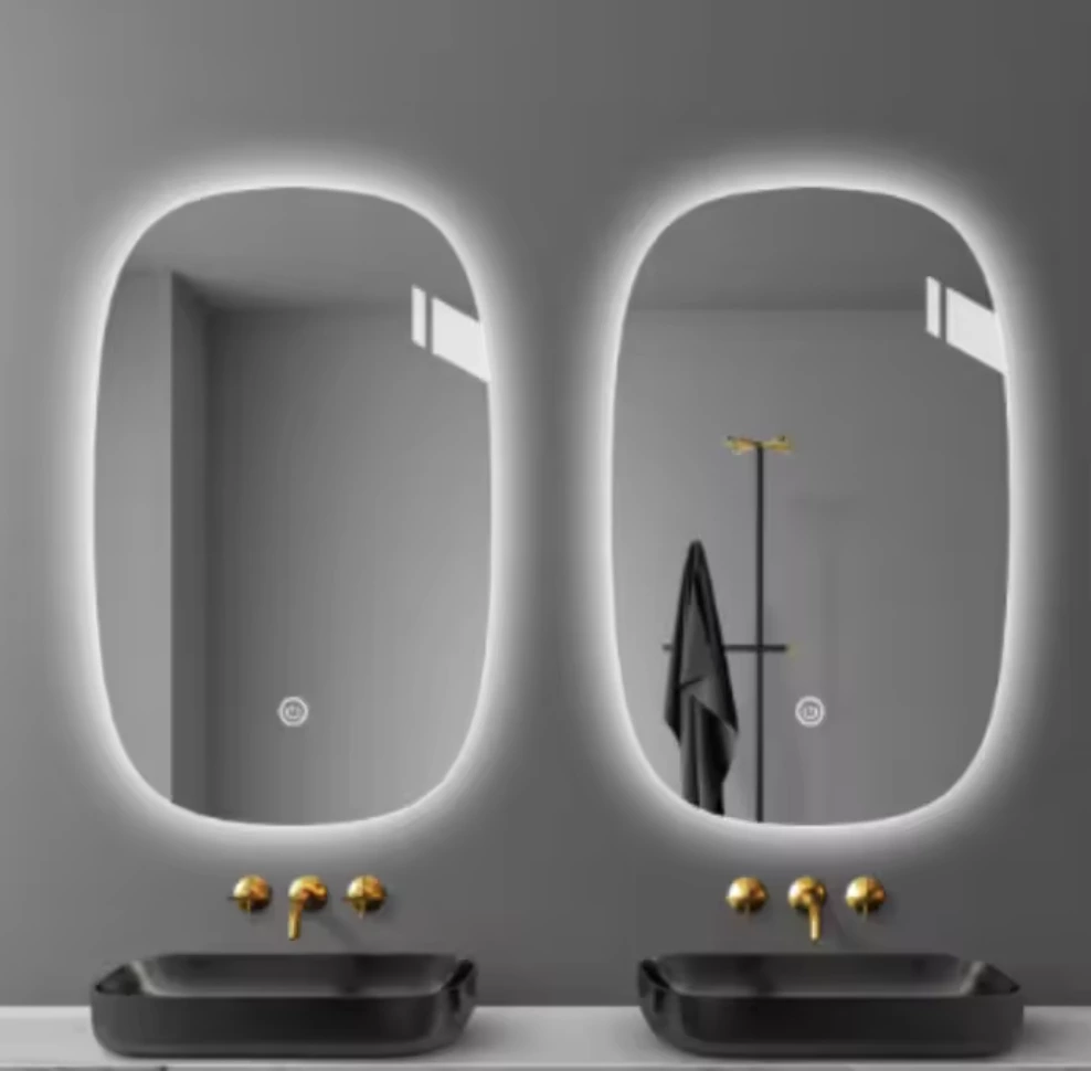 Frameless Oval Led Lighted Hotel Bathroom Make up Mirror With Anti-Fog Mirror Smart LED Mirror | Cambodia Factory
