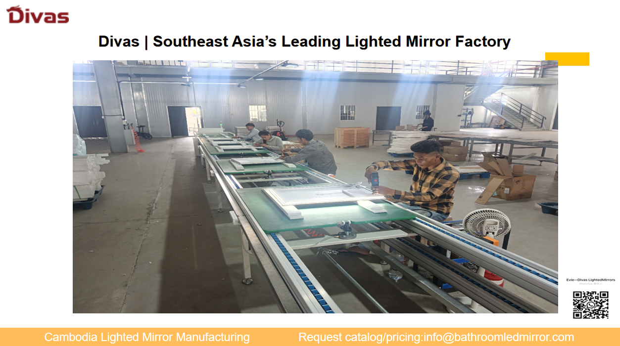 Stable LED Vanity Mirror Manufacturing: Our Fully Operational Cambodia Factory