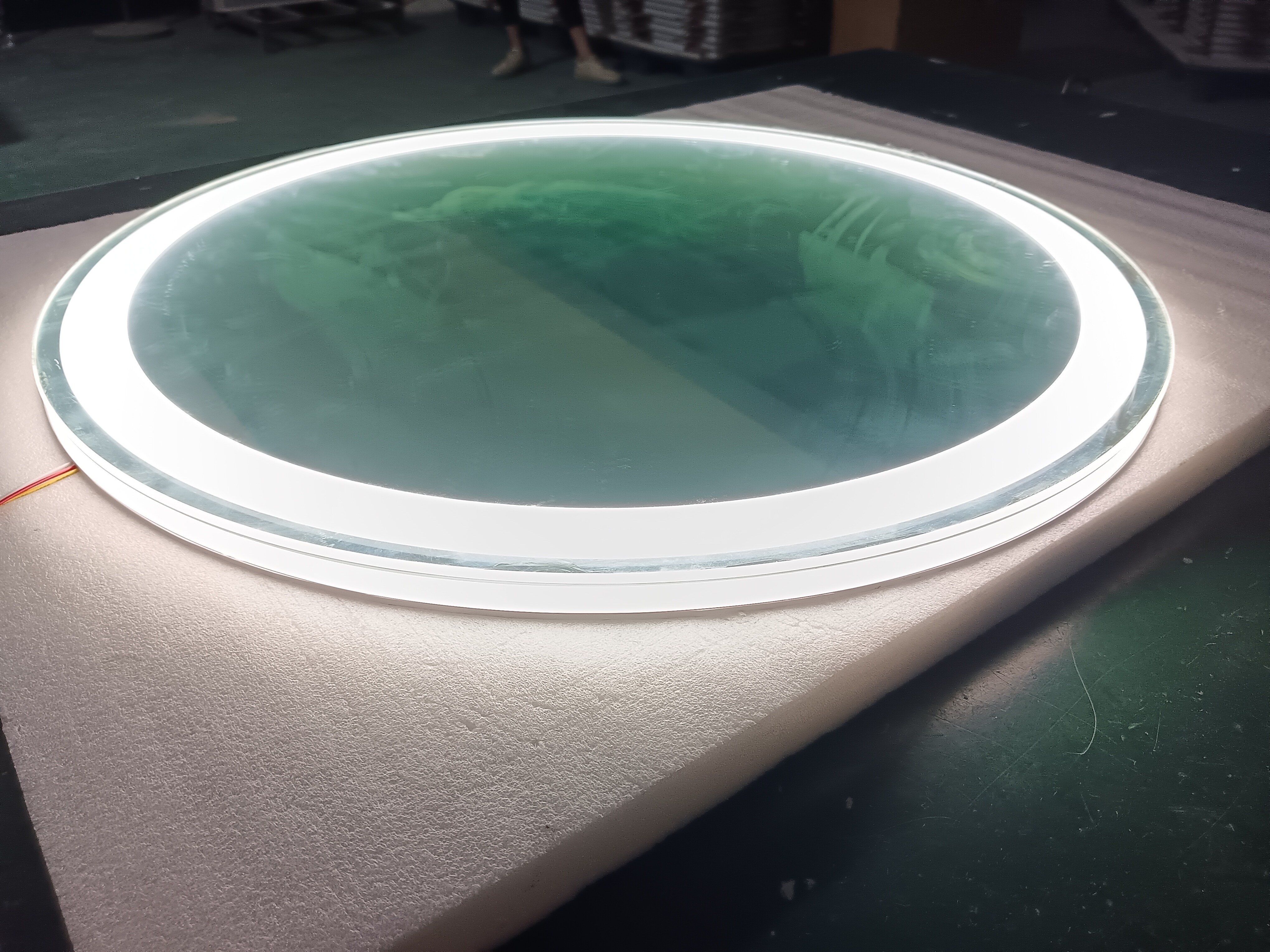 Round Anti-Fog Smart LED Bathroom Mirror with Lights for Bathroom, Shatter-Proof, Dimmable, Backlit + Front Lit